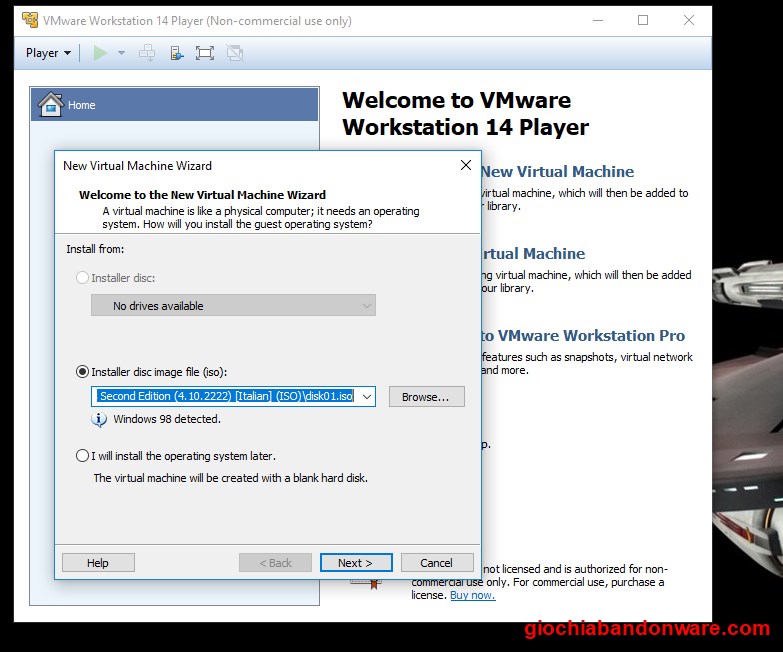 windows 98 vmware workstation player 14 iso download