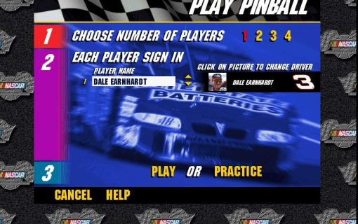 3-D Ultra NASCAR Pinball – Screenshot – 2